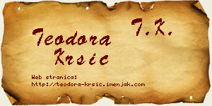 Teodora Kršić vizit kartica